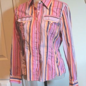 Tommy Hilfiger Stripe Button Down Shirt Size 12